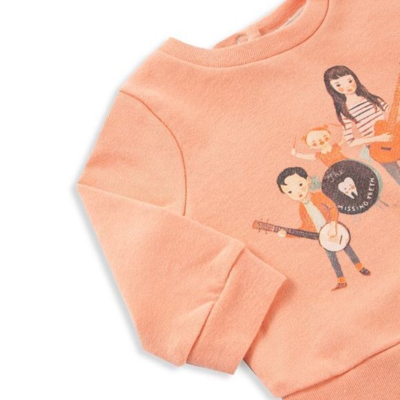 NEW PEEK Baby Peek x Dreamworld 2 Pcs Set Peach Band Sweatshirt Mesh Heart Skirt - Picture 6 of 6